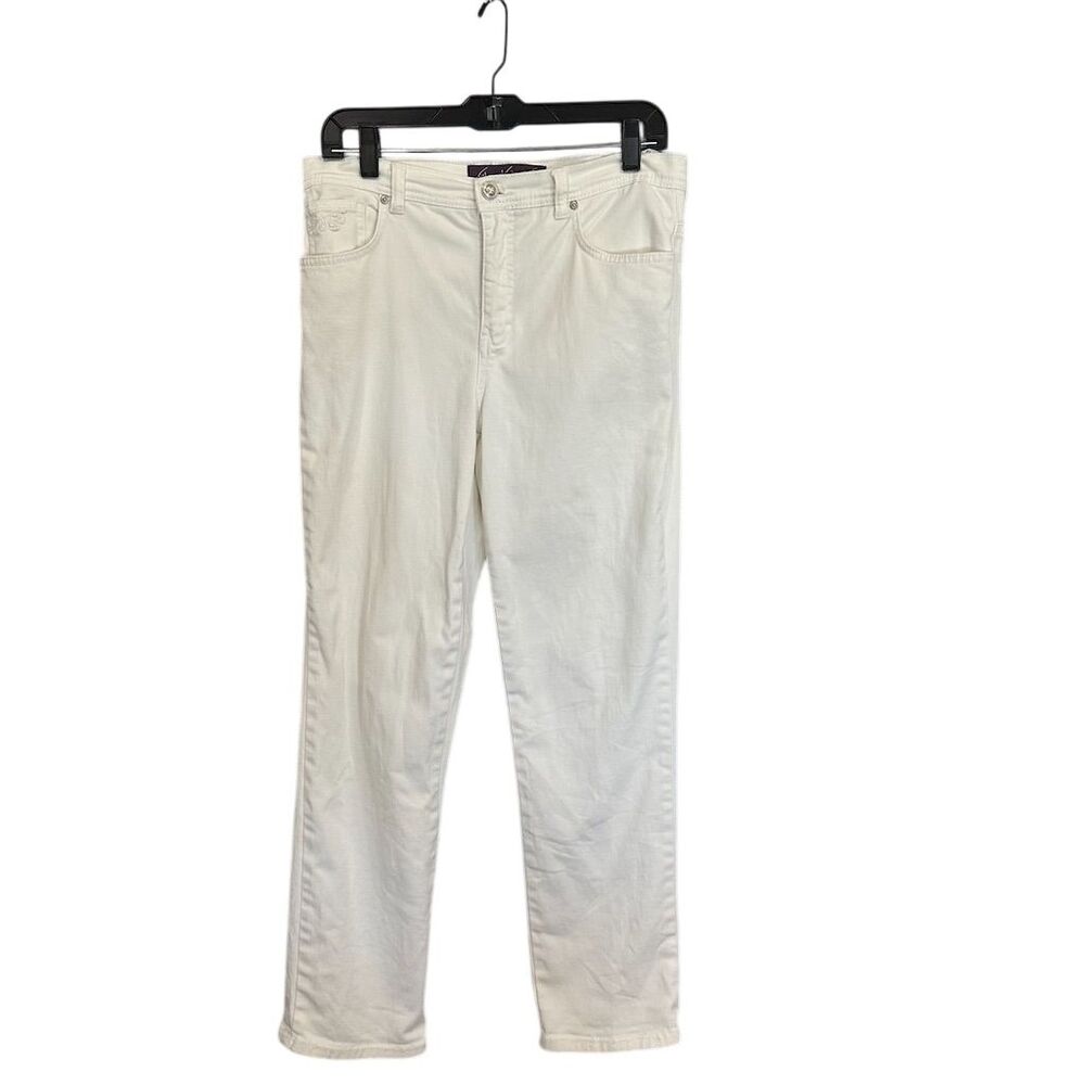 Gloria Vanderbilt Women's Amanda Jeans Size 6‎ White Straight Mid-Rise
